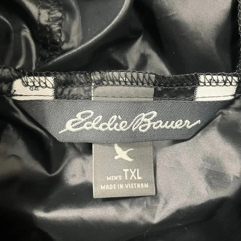 Eddie Bauer Mens TXL Black/Grey Colorblock Hooded Windbreaker Jacket